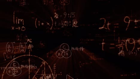animación de ecuaciones matemáticas sobre el documento de quema