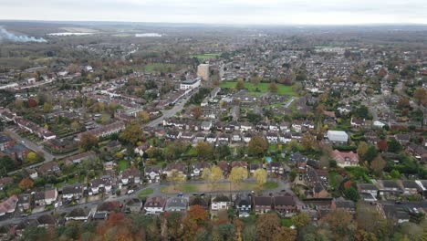 broxbourne hertfordshire uk town aerial drone view 4k in autumn