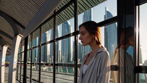 woman in dubai city