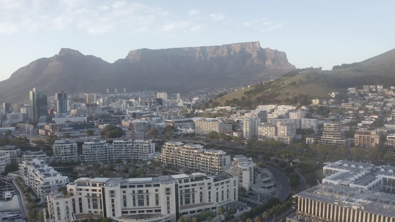 Aerial shot of Cape Town City centre from the Waterfront