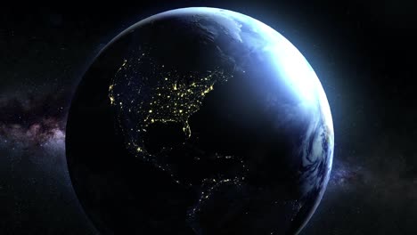 las luces parpadean en el planeta tierra - américa del norte