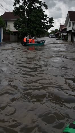 flood rescue in residential area