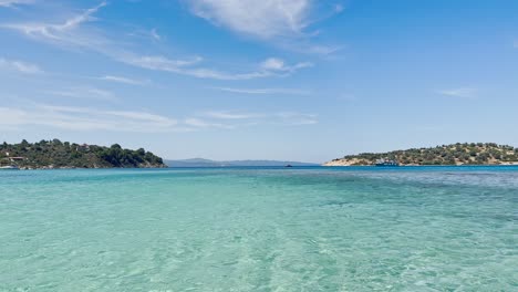 clean blue flag beaches of halkidiki peninsula, greece