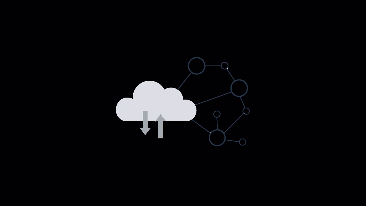 Animated Cloud Computing and Data Network Connection