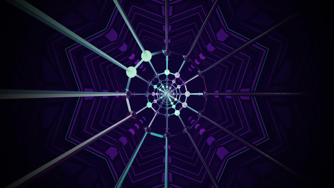 This captivating tunnel illusion showcases a blend of vivid colors and geometric patterns, creating a mesmerizing optical effect that flows seamlessly, perfect for artistic displays