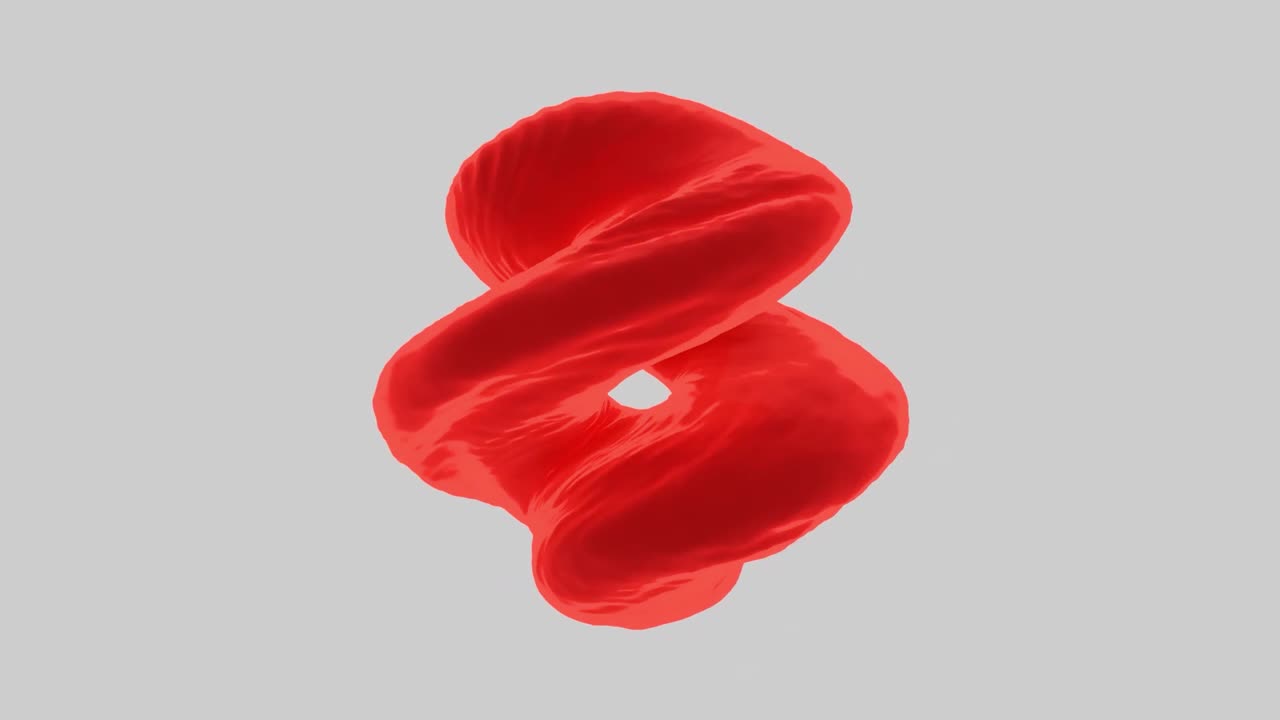 forma roja abstracta en 3d