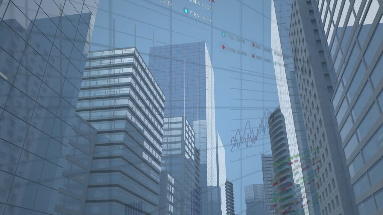 アニメーション 金融データ処理 都市景観