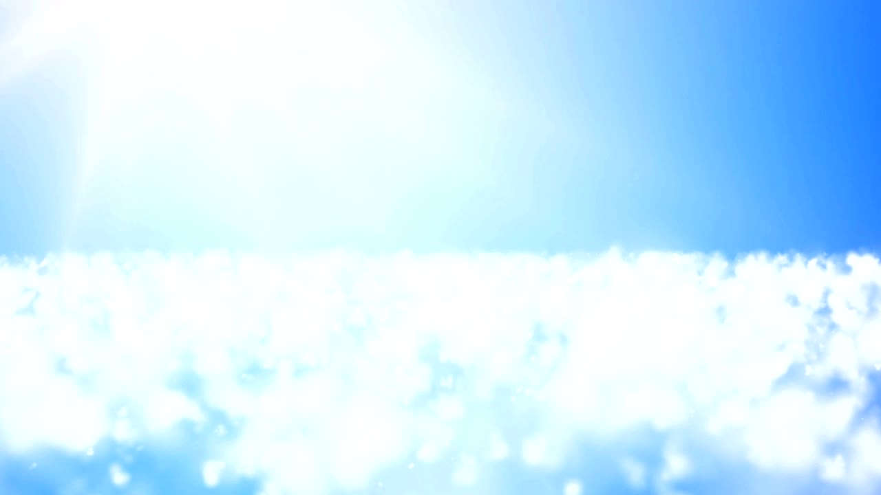 빛의 밝은 하늘에서 구름 위의 루프 비행 애니메이션