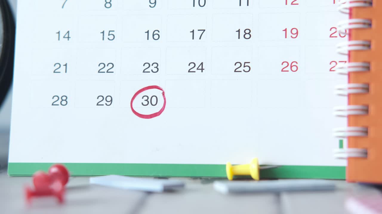 fecha de calendario marcada