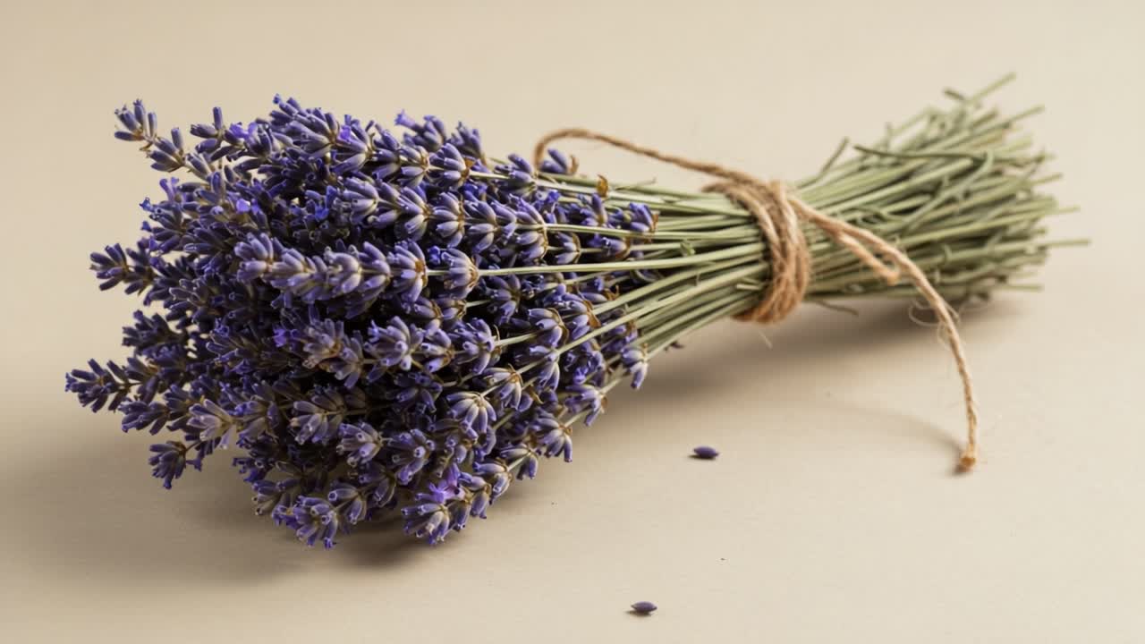 A Beautiful Bundle of Lavender: Showcasing the Elegance and Aroma of Nature's Best Herb in a Simple Rustic Presentation
