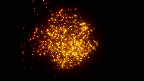 visual effects, vfx, particles sparks on black background 3d animation