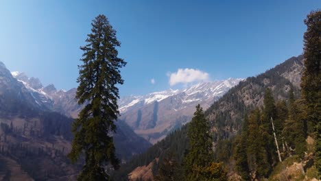 Footage-of-Lahaul,-Spiti-Valley-showing-Winer-colours-of-the-frozen-mountains-of-the-Himalayas