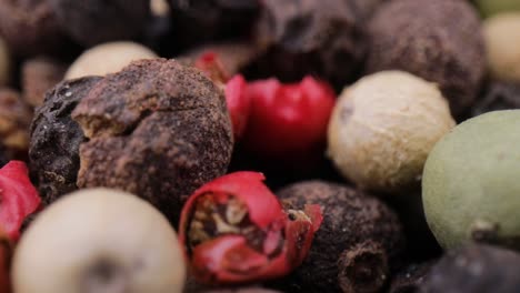 Macro-close-up-Mixed-peppercorns.-Dry-mix-peppercorns-close-up