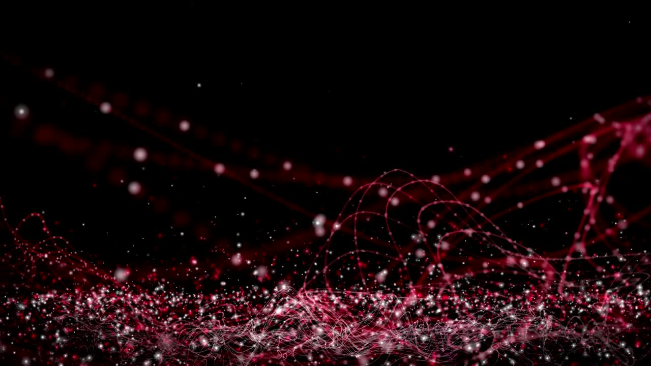 Futuristic animation with wave object and flickering particles in slow motion, 4096x2304 loop 4K