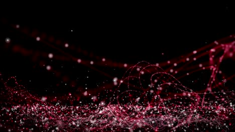 animación futurista con objeto de onda y partículas parpadeantes en cámara lenta, 4096x2304 bucle 4k