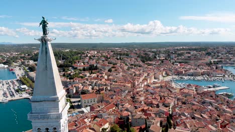 religious europe church tower in rovinj city in croatia