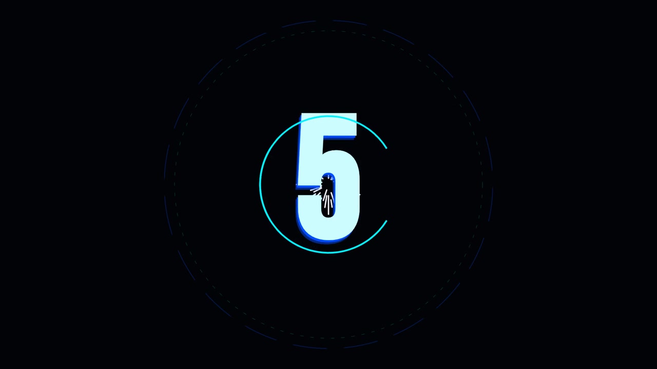 Digital Countdown Timer from Ten to Zero