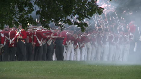 the dead lie on the battlefield while others fight in this television style reenactment of the war of 1812 1