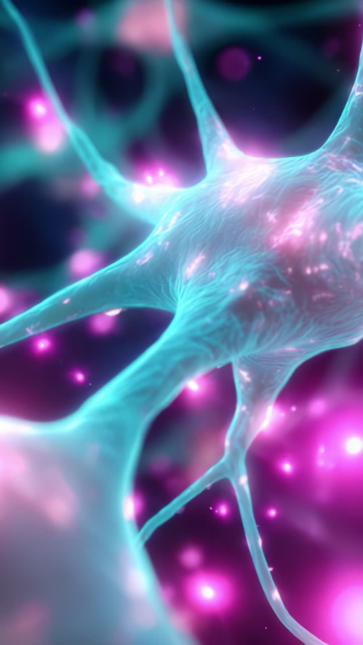 Vibrant Visualization of Neurons: A Close-Up Exploration of Neurotransmission and Synaptic Connections in the Complex Nervous System