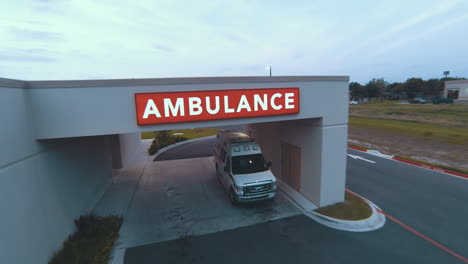 an ambulance ready to go for an emergency at a hospital in south texas