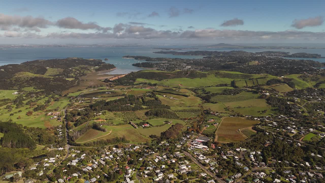 Panoramic view of Waiheke island, New Zealand.
