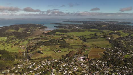 panoramic view of waiheke island, new zealand.