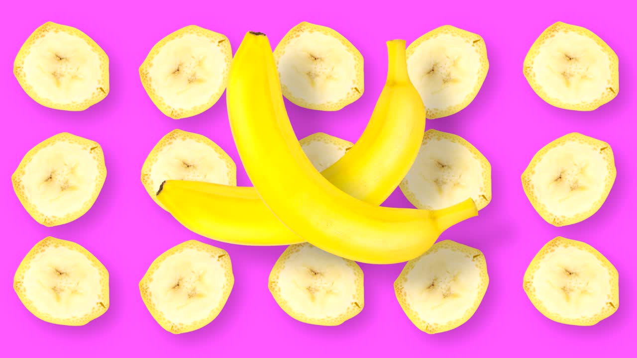 움직이고 회전하는 과일과 함께 애니메이션 영화