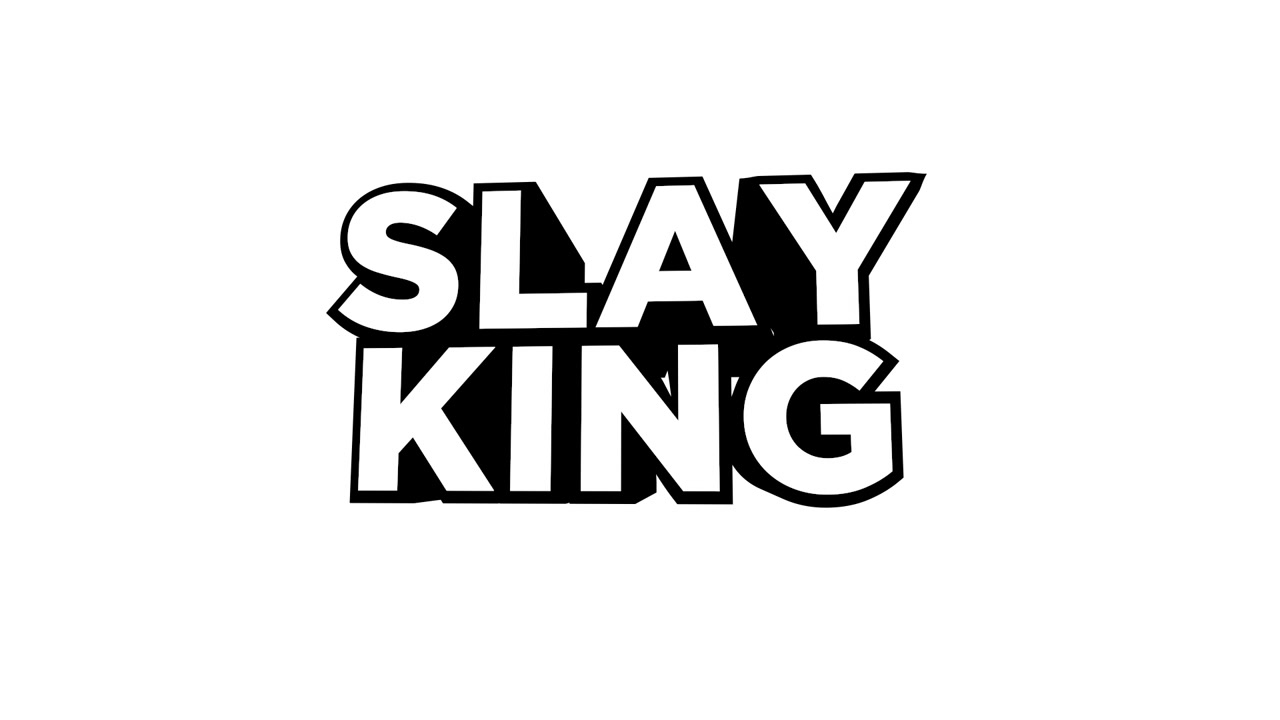 Animated 'Slay King' Text Graphic on White Background