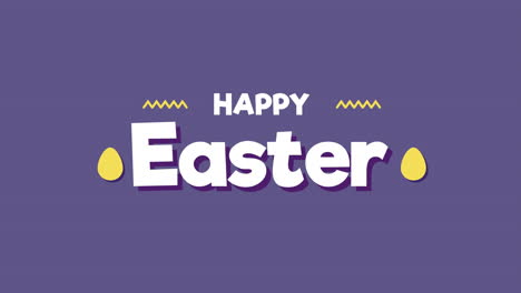 animated closeup happy easter text on purple background 1