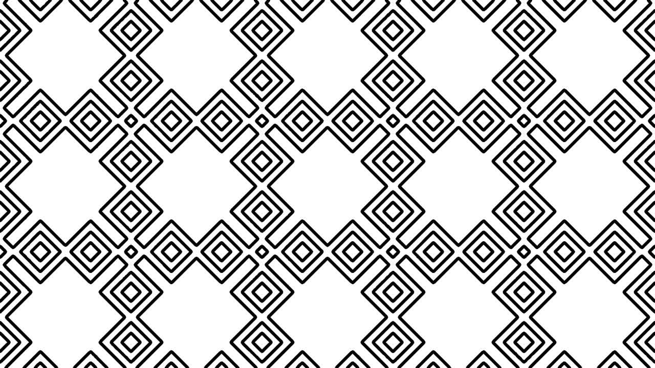 creación artística de cuadrícula de mosaico en animación de lienzo blanco