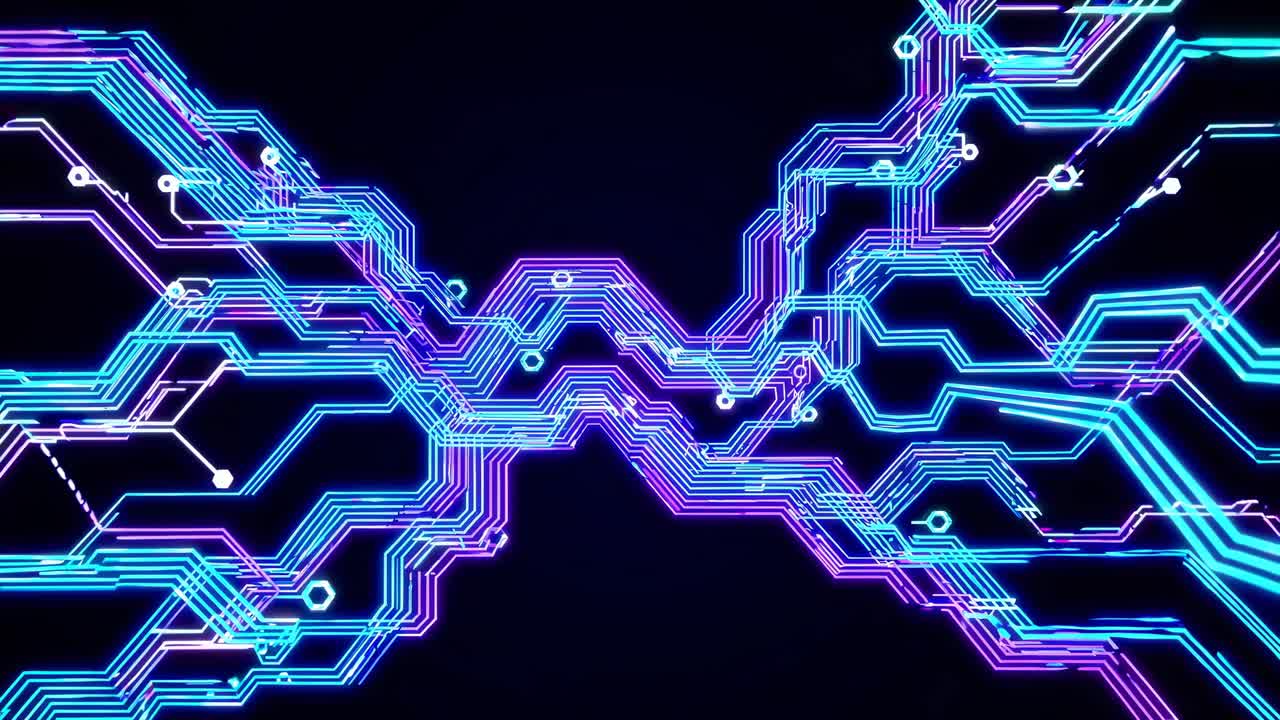 diseño abstracto de placas de circuitos de neón