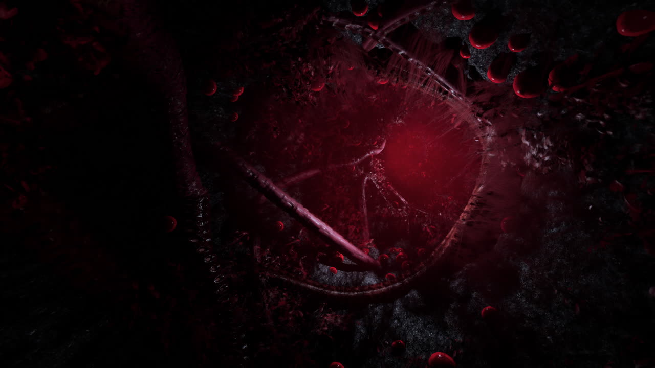 estructuras biológicas rojas abstractas