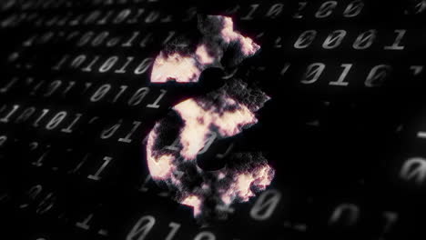 Animation of data processing over dollar symbol