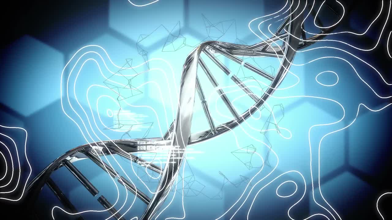 Animation of dna strand spinning and medical data processing