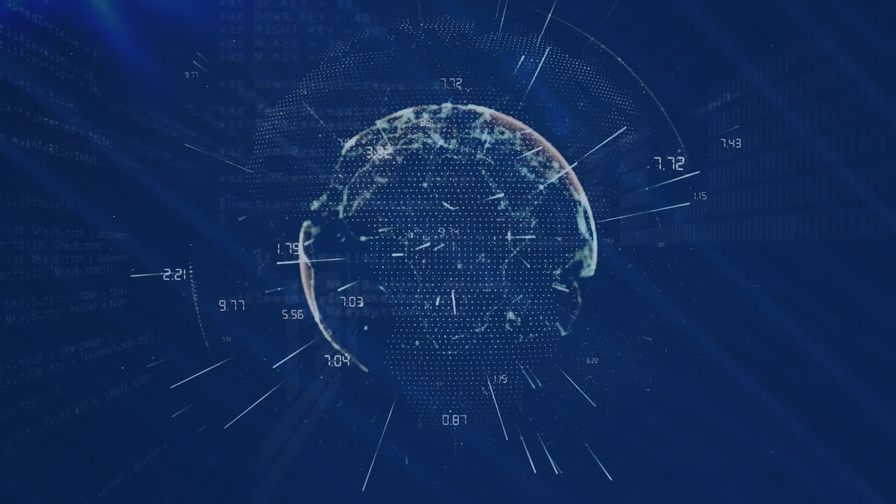 해군 배경에 있는 지구와 연결의 애니메이션