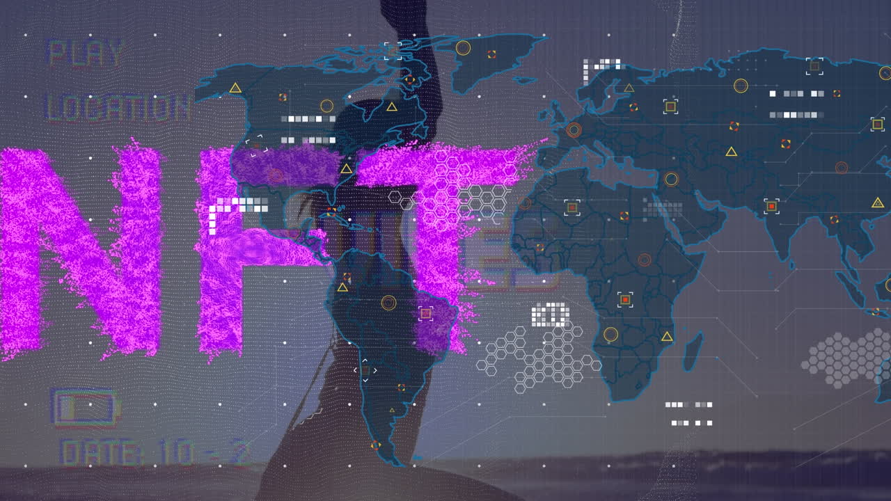 요가를 연습하는 여성에 대한 데이터 처리의 애니메이션