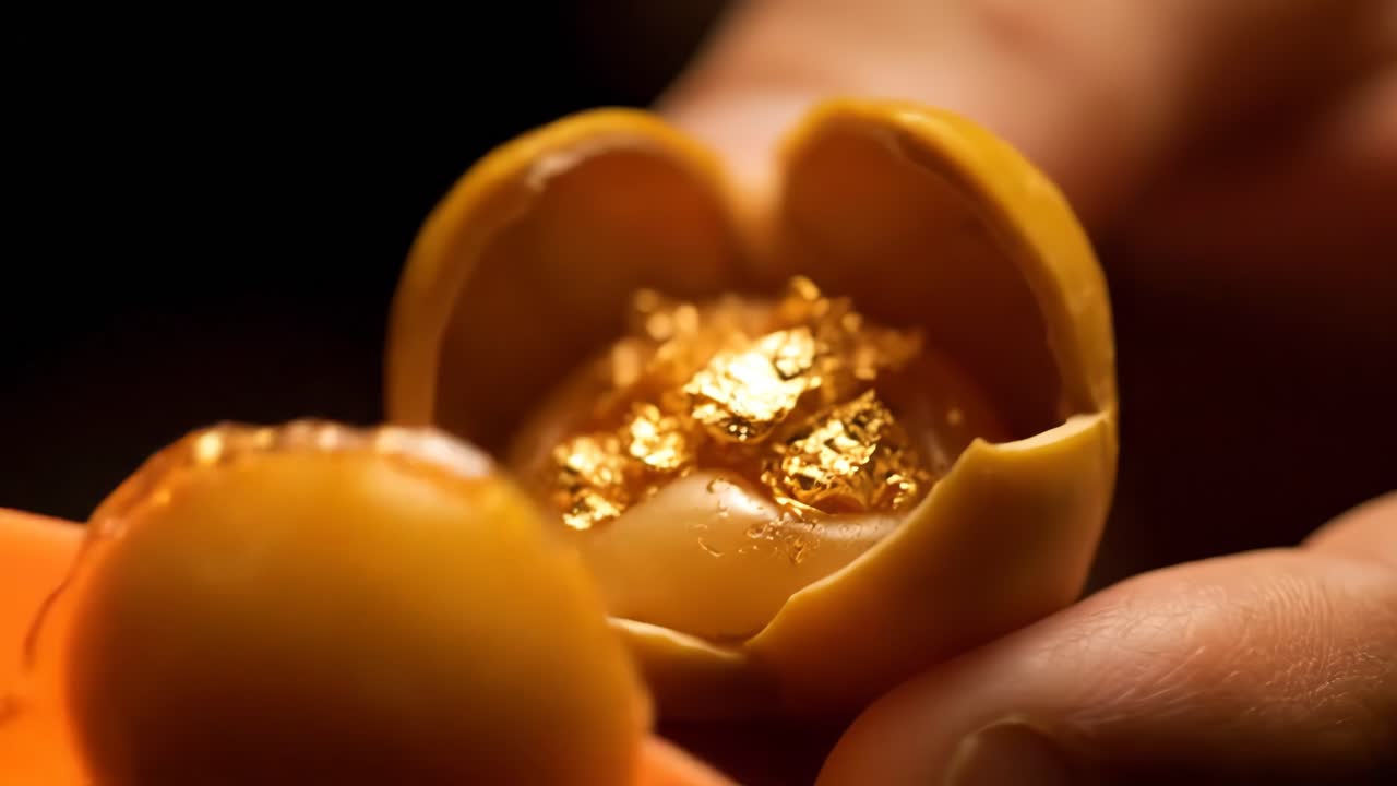 Gourmet Dessert with Gold Flakes