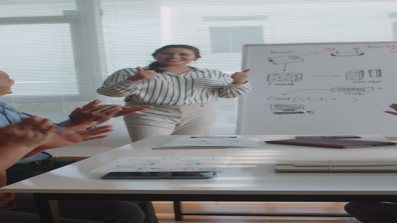 Seniors Applauding to Teacher after Finished Computer Course