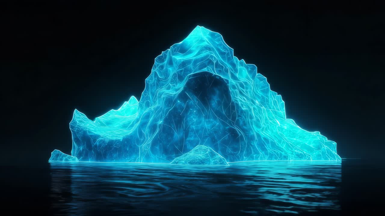 świecąca góra lodowa