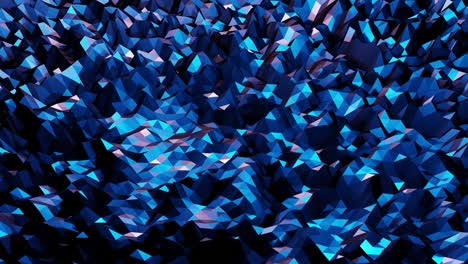 stylish dark abstract low poly background in 4k. abstract waves move on glossy metallic surface in loop. smooth soft seamless animation. simple minimalistic geometric bg. blue color