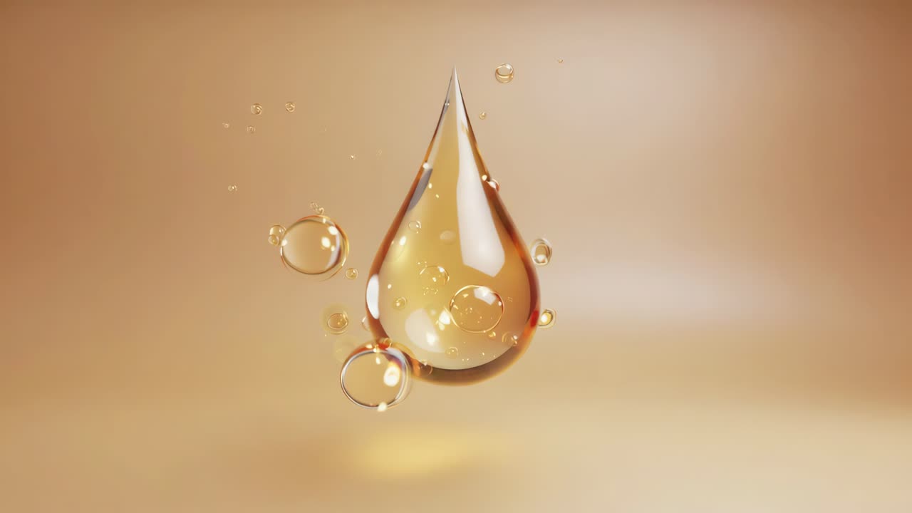 Golden Liquid Droplet with Bubbles