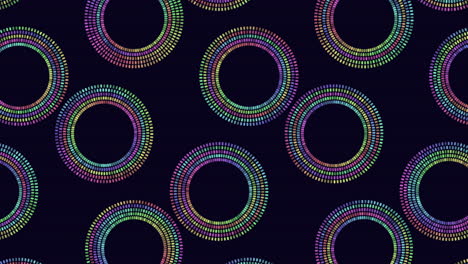 patrón de círculos abstractos de neón del arco iris