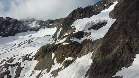 aerial view of the massive watze glacier in the kaunergrat mountain range in the tyrolean alps in austria