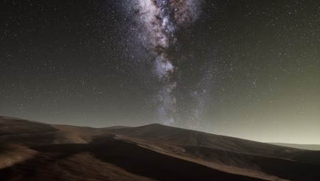 increíble vía láctea sobre las dunas erg chebbi en el desierto del sahara