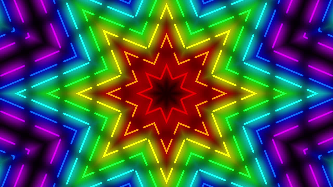 Neon geometric pattern illumination animation motion graphics