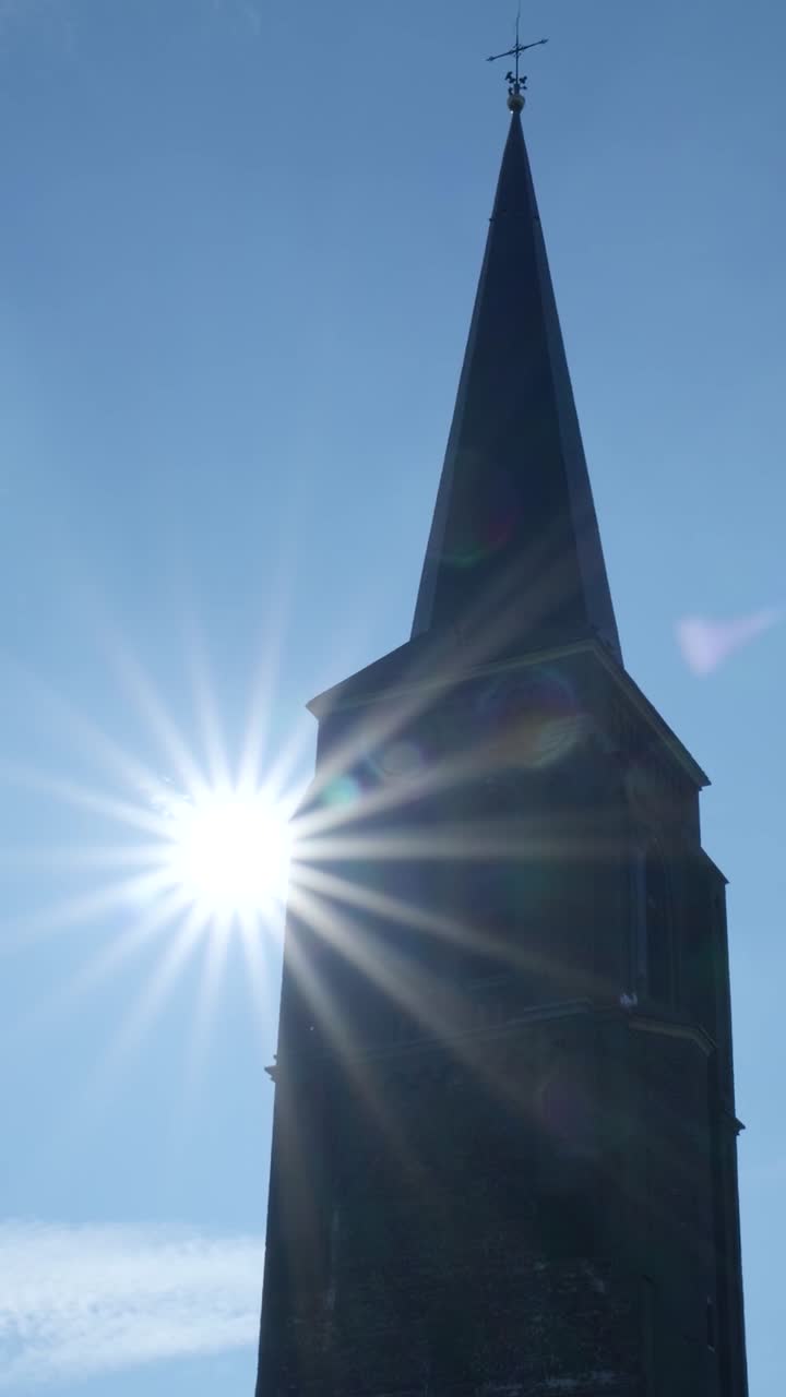 Church Steeple Against Blue Sky