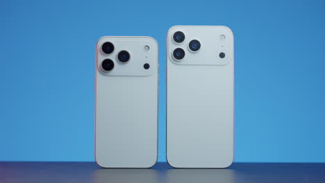 smartphones and external devices comparison on blue background