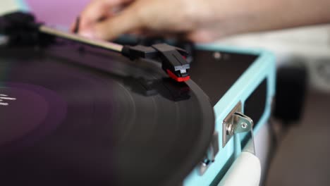 a phonograph's needle on a record