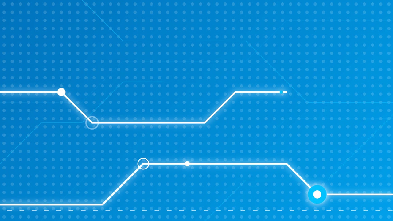 Digital Circuit Lines Moving on Blue Background