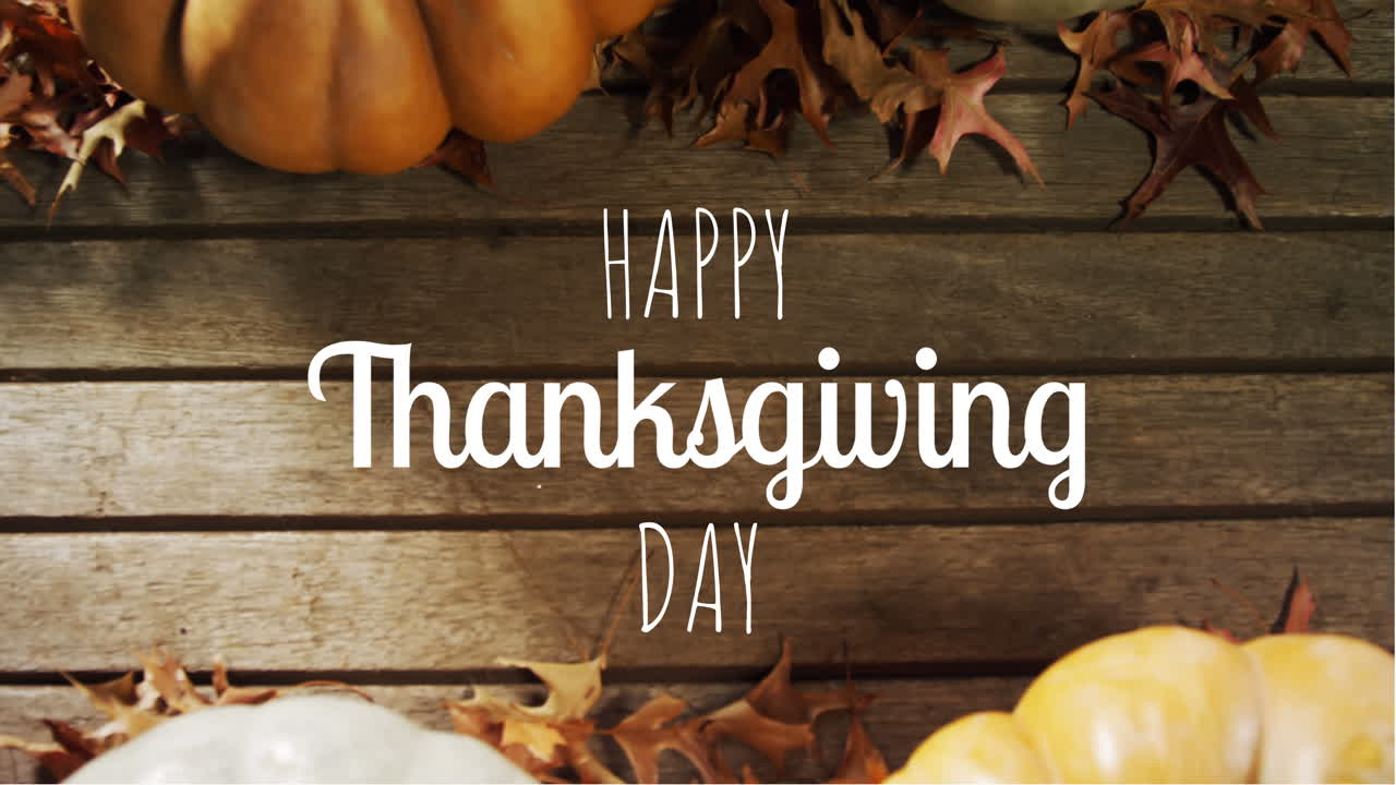 Digitally generated video of happy thanksgiving 4k